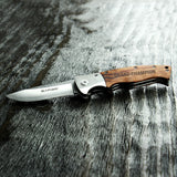 Brown Wood Pocket Knife
