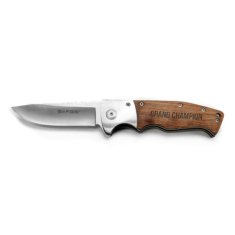Brown Wood Pocket Knife