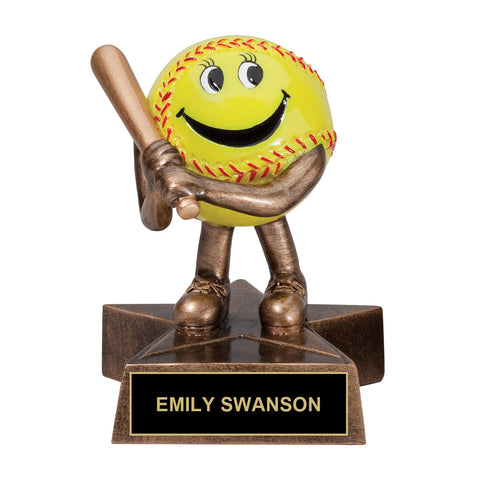Cartoon Softball Trophy