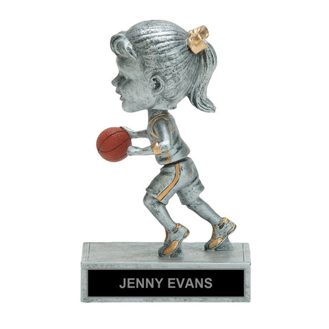Lady Baller Bobble Head Basketball Trophy