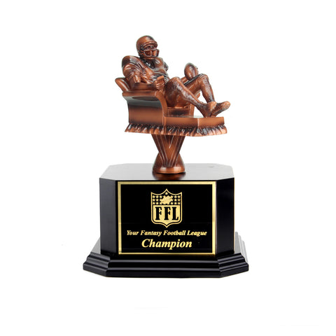 Copper Armchair Quarterback Fantasy Football Trophy