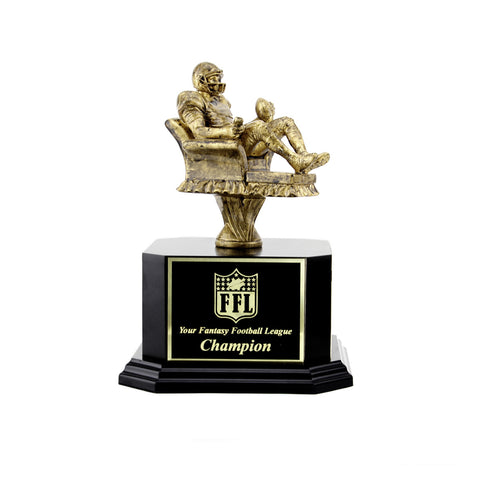 Golden Armchair Quarterback Fantasy Football Trophy