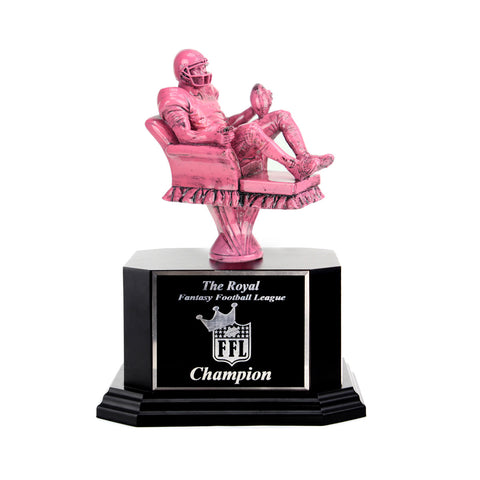 Pink Quarterback Armchair Fantasy Football Trophy