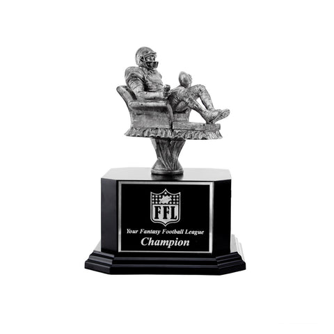 Sliver Armchair Quarterback Fantasy Football Trophy
