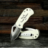 Natural White Bone Wide Pocket Knife