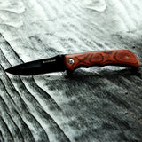 Rosewood and Black Steel Pocket Knife