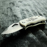 Natural White Bone Wide Pocket Knife