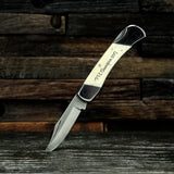 Long White Bone Pocket Knife