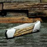 Light Brown Wood Pocket Knife