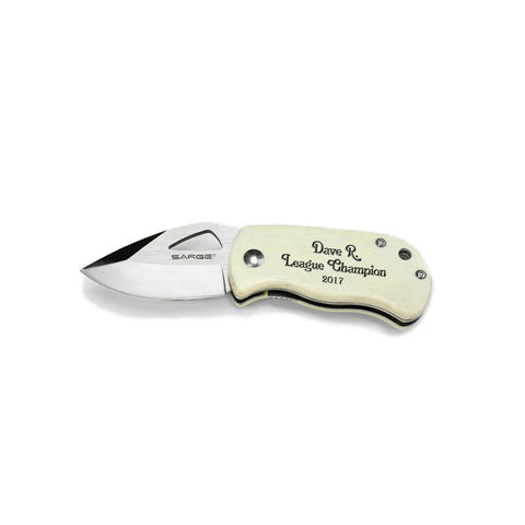Natural White Bone Wide Pocket Knife