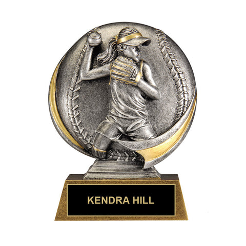 In-Action Softball Trophy